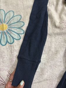 Navy Turtleneck Knit Dress