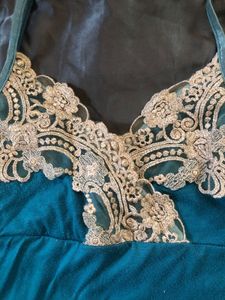 Blue And Gold Camisole+ Green-blue Slip On Bra