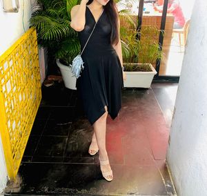 Asymmetrical Black Dress