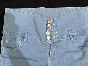 High Waist Light Blue Jeans