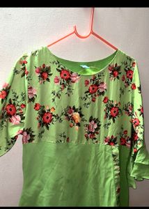 Floral Green georgette  Kurta