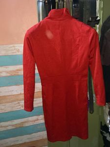Red Long Sleeve Mini Dress