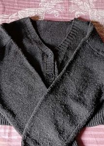 Gray Knit Cardigan