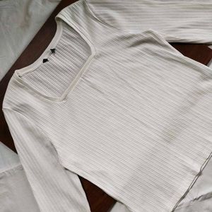 Square Neck Long Sleeve Top