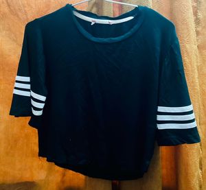 Striped Sleeve Royal Green Top