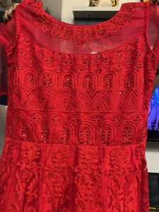 Elegant Red Anarkali Gown