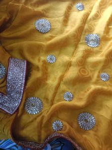 Gold Embellished Saree with Blouse
