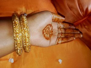 Golden Bangles With Stone Design