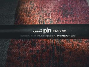 Uni Pin 0.03 Fineliner &amp; Uniball White Gel Pen