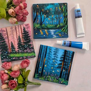Mini Enchanted Forest Paintings Set