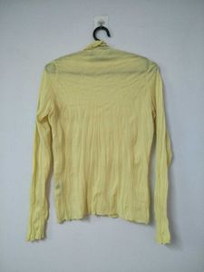 Sheer Crinkled Turtleneck