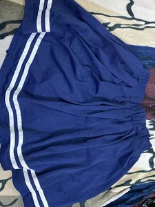 Navy Blue Striped Shorts