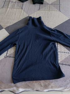 Navy Turtleneck Top