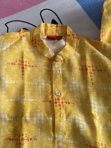 Yellow Patterned Kurta