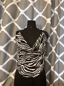 Zebra Print Halter Top