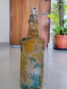 Floral Upcycled Bottle Lamp