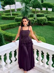 Stylish Purple Palazzo Set