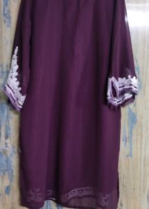 Purple Embroidered Kurthi 💜