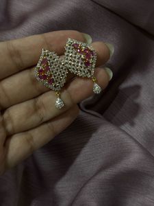 Ruby &amp; Diamond Zircon Pendant Set