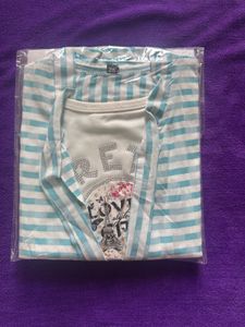 Striped Tie-Front Kimono Top