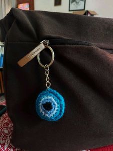 Evil Eye Crochet Keychain