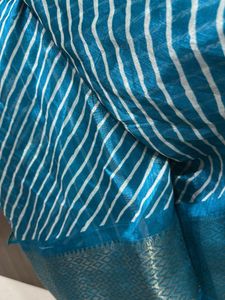 Blue Striped Saree with blouse