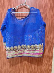 Women Designer Pink Blue Lehenga
