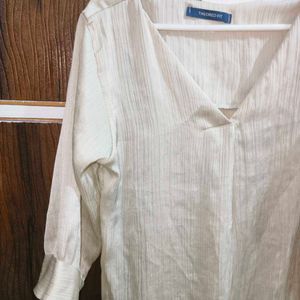 (Size L) Beige Formal Shirt For Women