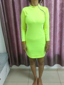 Neon Green Bodycon Mini Dress