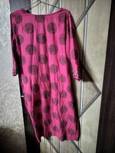 Pink Printed Kurta with soft net Dupatta