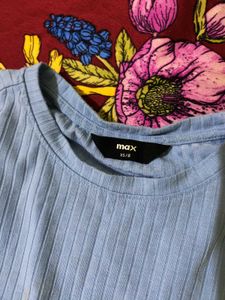 Blue Ribbed T-Shirt