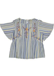 Striped Embroidered Top