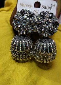 Oxidize Silver Jhumka