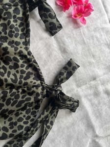 Leopard Print Tie Strap Top