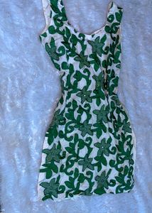 Y2K Bollywood Style Green Floral Sleeveless Kurta�