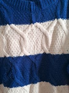 Blue and white sweater