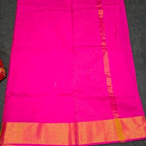 Hot Pink Silk Saree