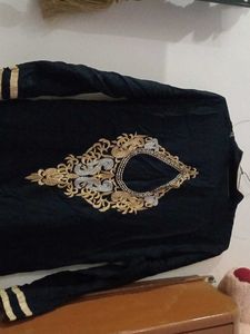 Elegant Black Embroidered Kurti