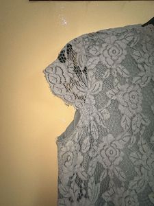 Elegant Grey Lace Top