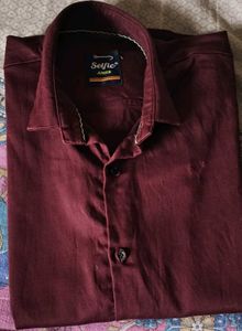 Maroon Button-Down Shirt - 'Selfie Junior'