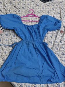 Blue Cutout Mini Dress