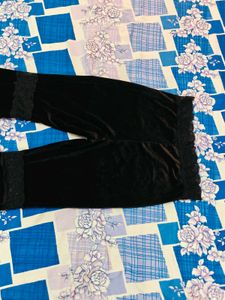 Black Velvet Flare Pants