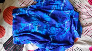 Blue Swirl Mesh Top