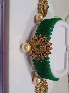 Green Beaded Jewelry Set