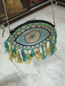Sea Green Evil Eye Sling Bag