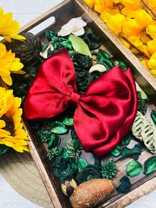 Double Layer Satin Bow Clip