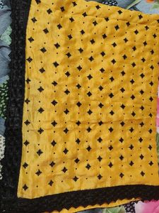 Mustard Color Saree With Blouse