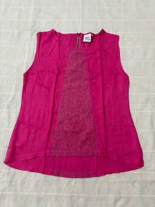 Lace Pink Sleeveless Top