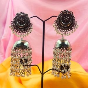 Chandelier Pealrs Chain Jhumka Earring