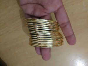 Gold Tone Bangle Set (16 Bangles)